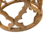 Eco Sole Peony Flower Carved Round Side Table Large 45.7x48.2cm