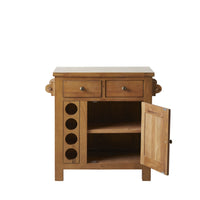 Oakford Workbench With Wine Rack - Oak Timber Top 950x580x900mm