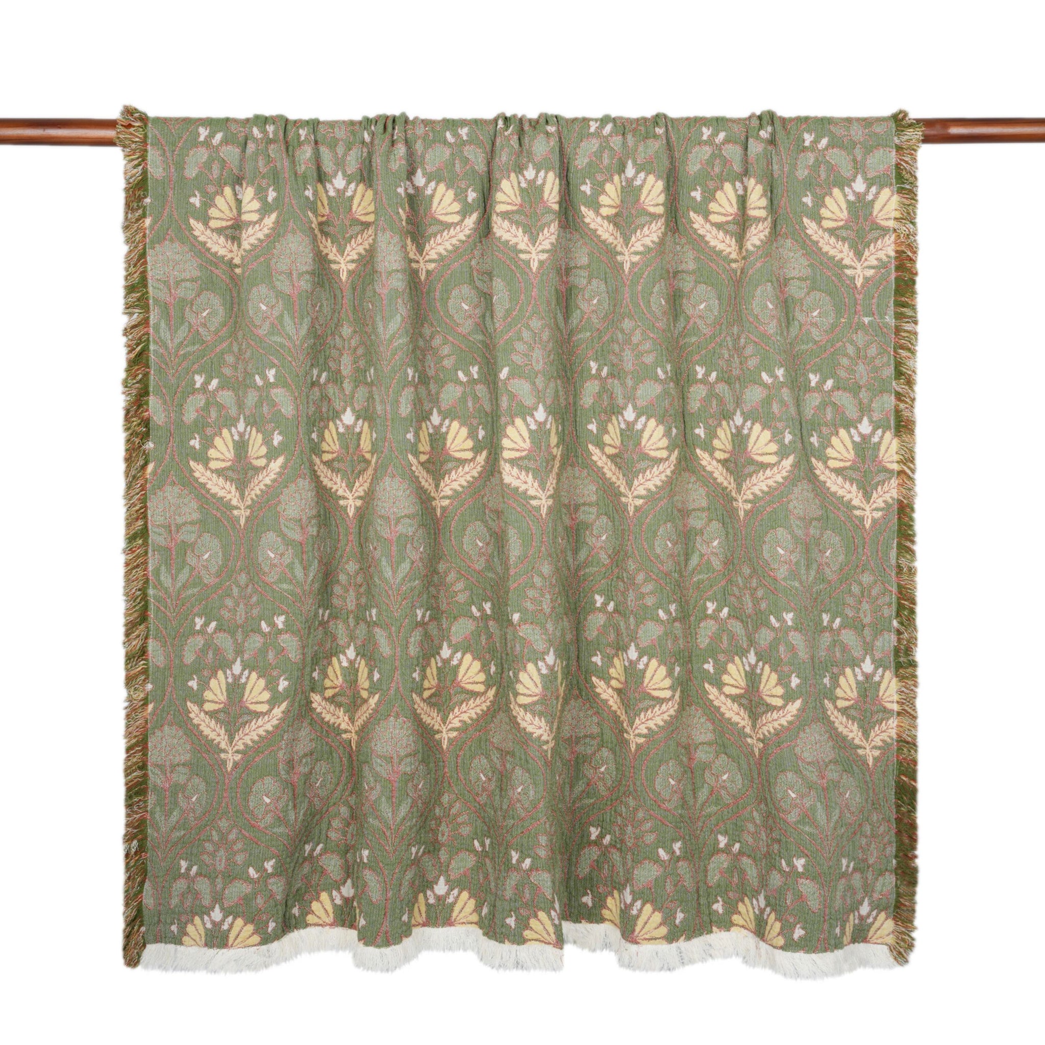 Jacquard Garden Cotton Throw 130x170cm Damask