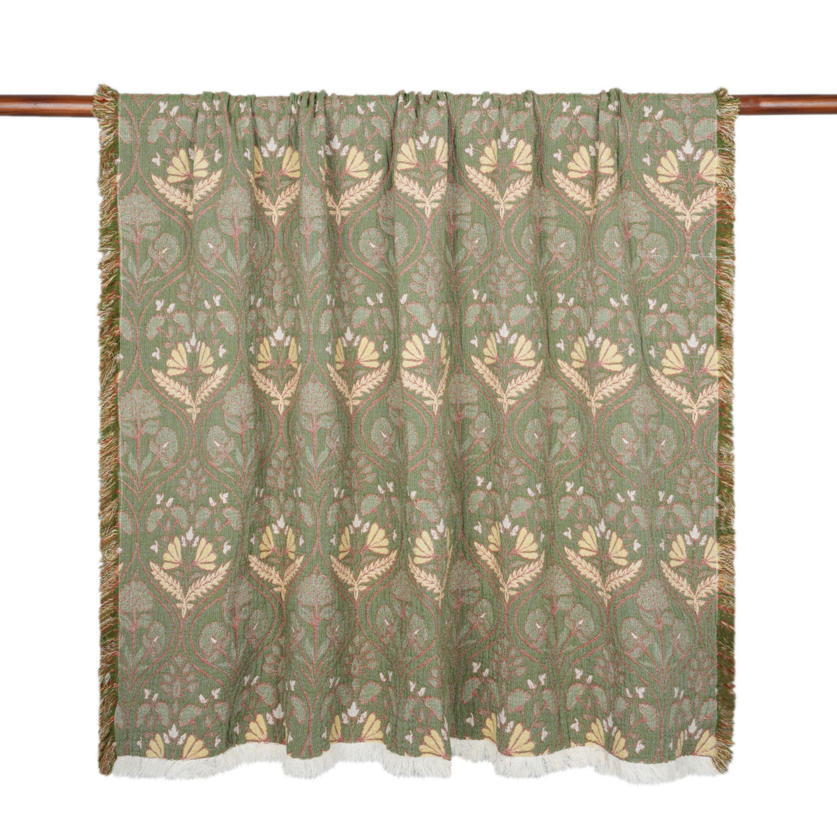 Jacquard Garden Cotton Throw 130x170cm Damask