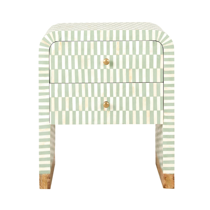 Nylah Bone Inlay 2 Drawer Bedside