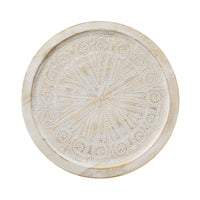 Pavan White Washed Wooden Side Table 48cm