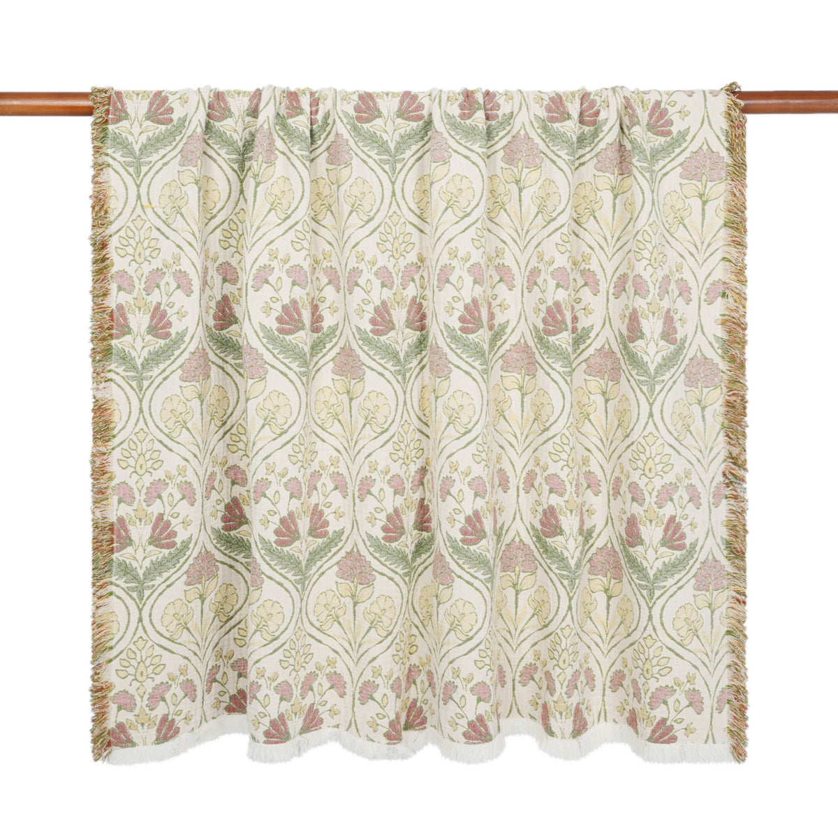 Jacquard Garden Cotton Throw 130x170cm Damask