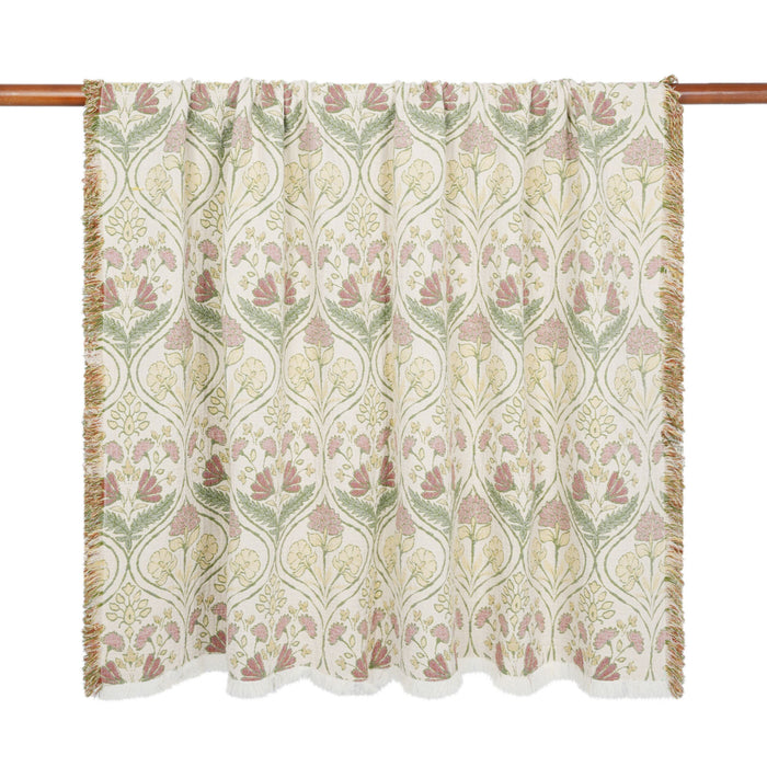Jacquard Garden Cotton Throw 130x170cm Damask