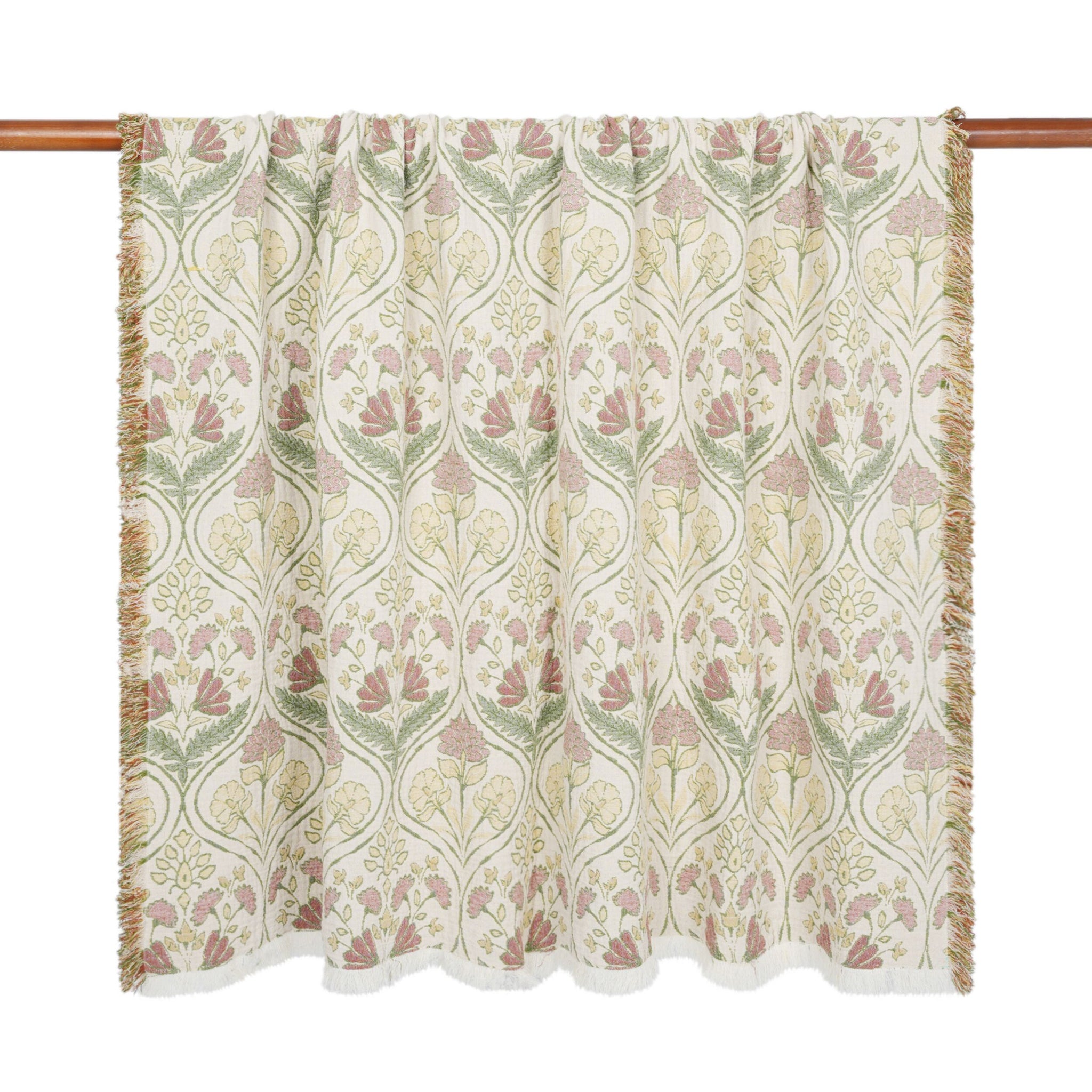 Jacquard Garden Cotton Throw 130x170cm Damask