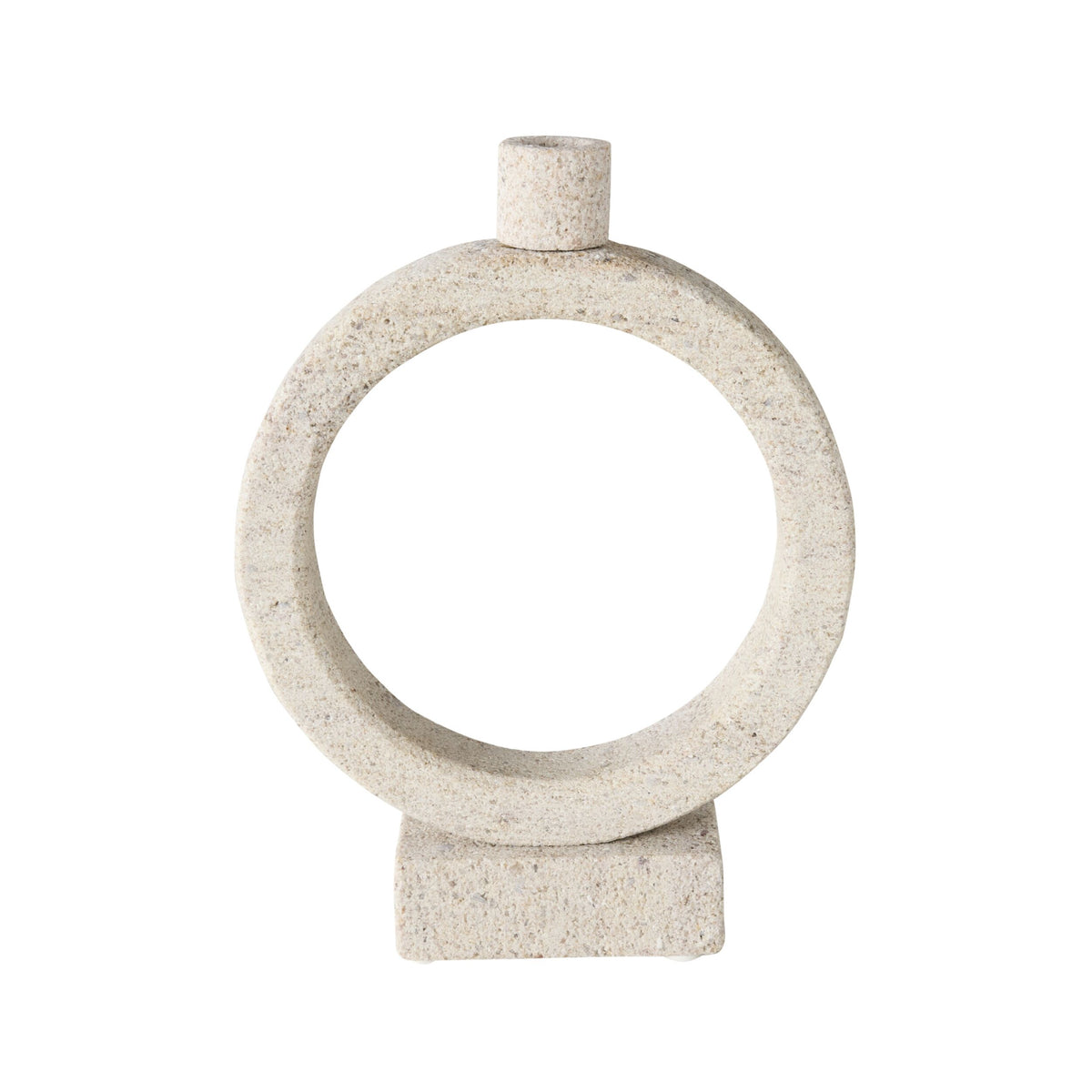 Beige Marble Orb Candle Holder Large