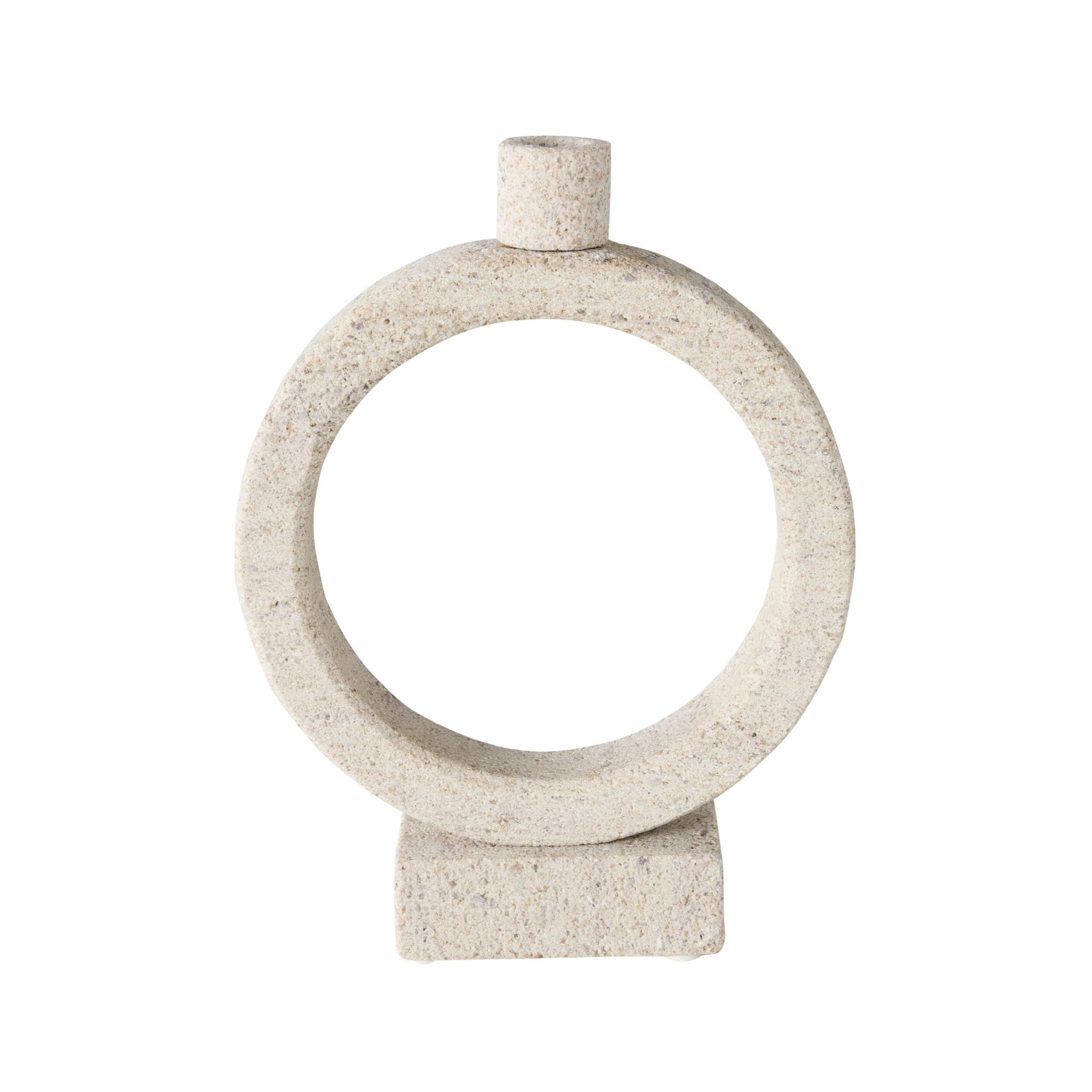 Beige Marble Orb Candle Holder Large