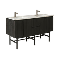 Ezra Double Bathroom Vanity Mahogany with Stone Top 1510mm Package