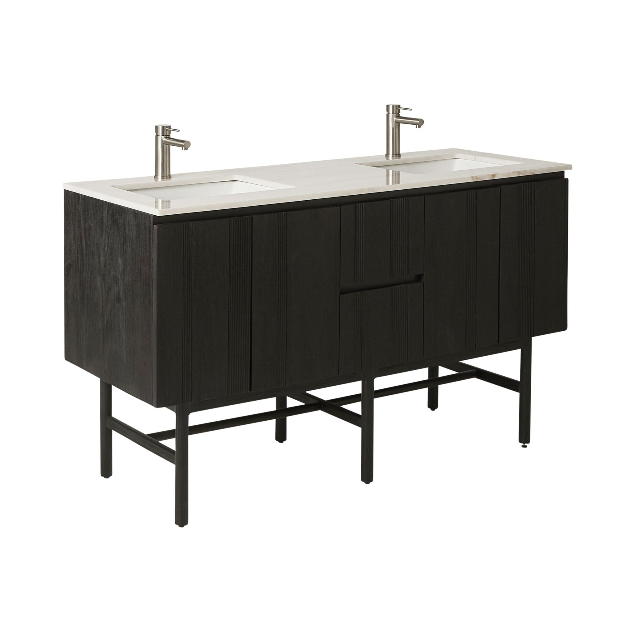 Ezra Double Bathroom Vanity Mahogany with Stone Top 1510mm Package