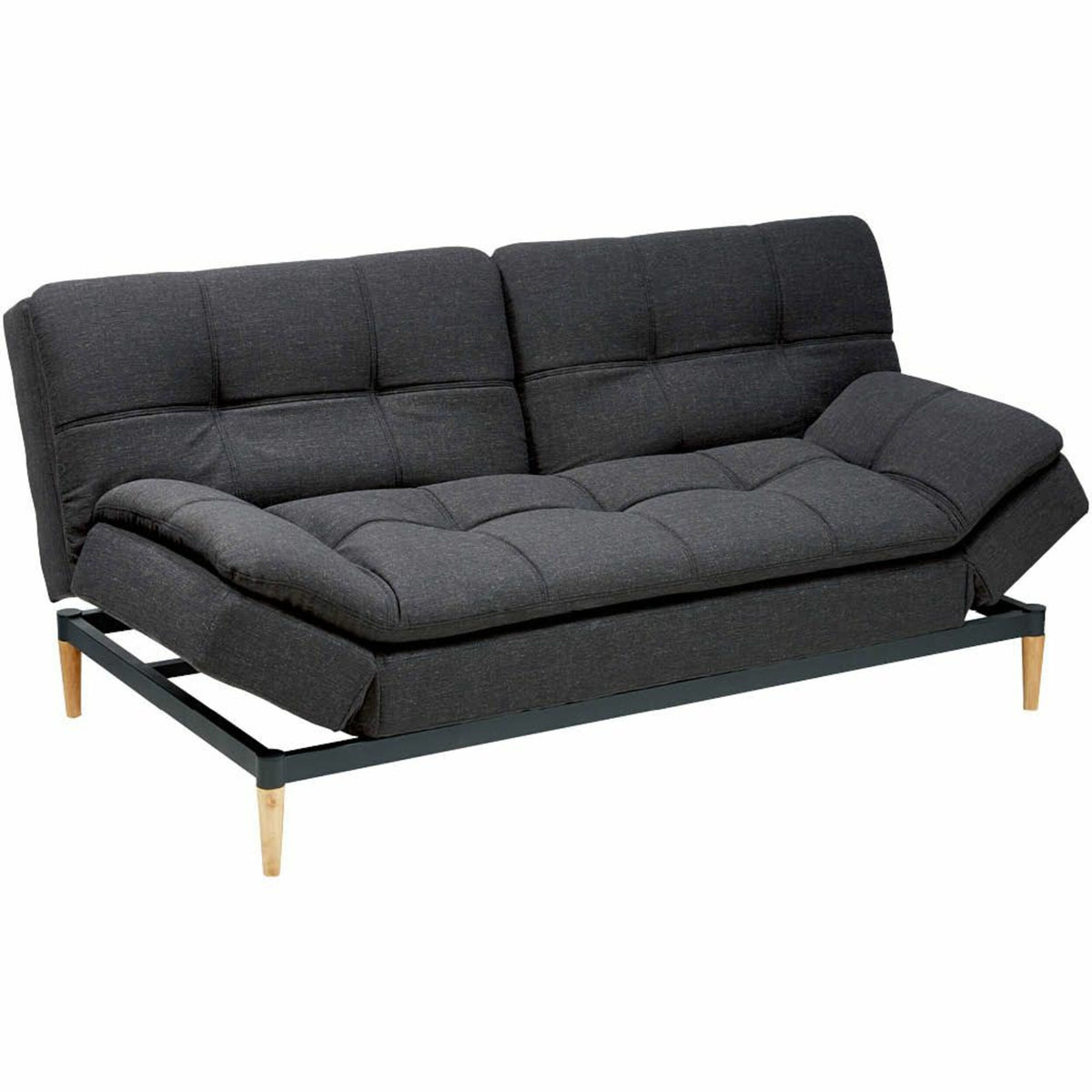 Da Vinci 2 Seater Fabric Sofa Bed Charcoal Grey