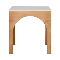 Marble Arched Wooden Side Table 45cm