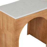 Marble Arched Wooden Side Table 45cm