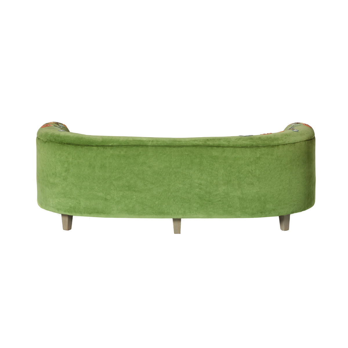 Freya Embroidered Sofa Green Velvet