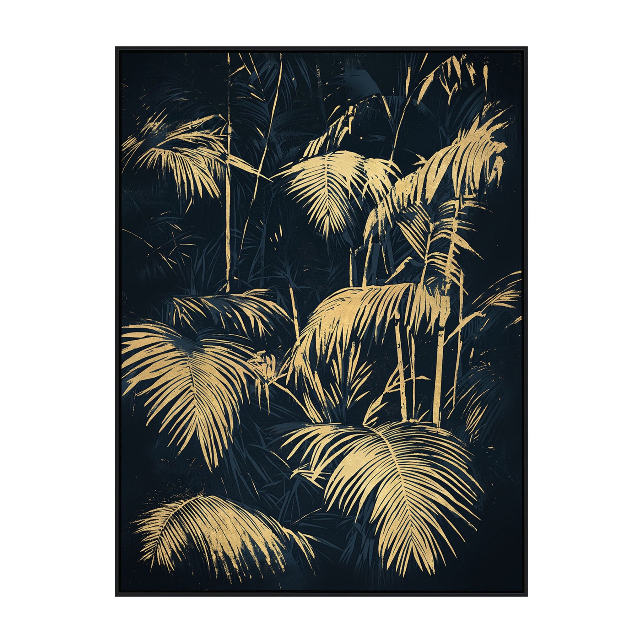 Gilded Fern Framed Textured Painting 90x120cm