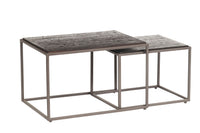 Spence Recycled Teak Nested Cube Coffee Tables Black