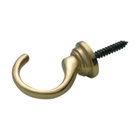 3912 Curtain Tie Back Hook Standard Small Polished Brass P33mm