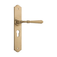 6640E Door Lever Reims Euro Pair Satin Brass H240xW40xP70mm