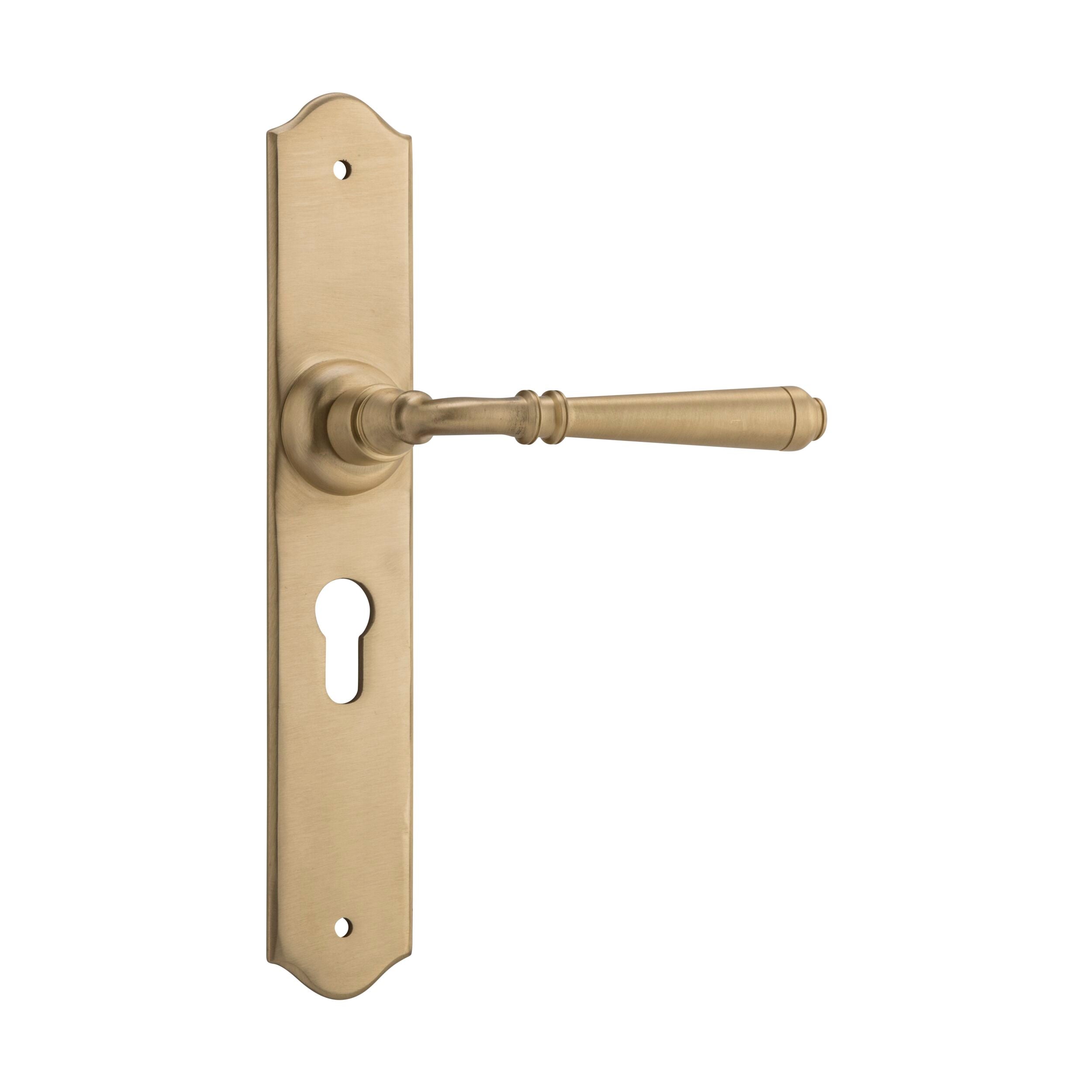 6640E Door Lever Reims Euro Pair Satin Brass H240xW40xP70mm