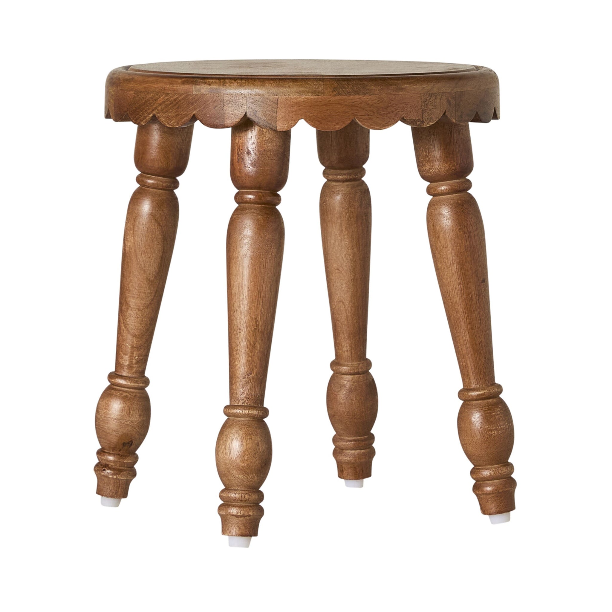 Sati Scalloped Wooden Side Table 41cm