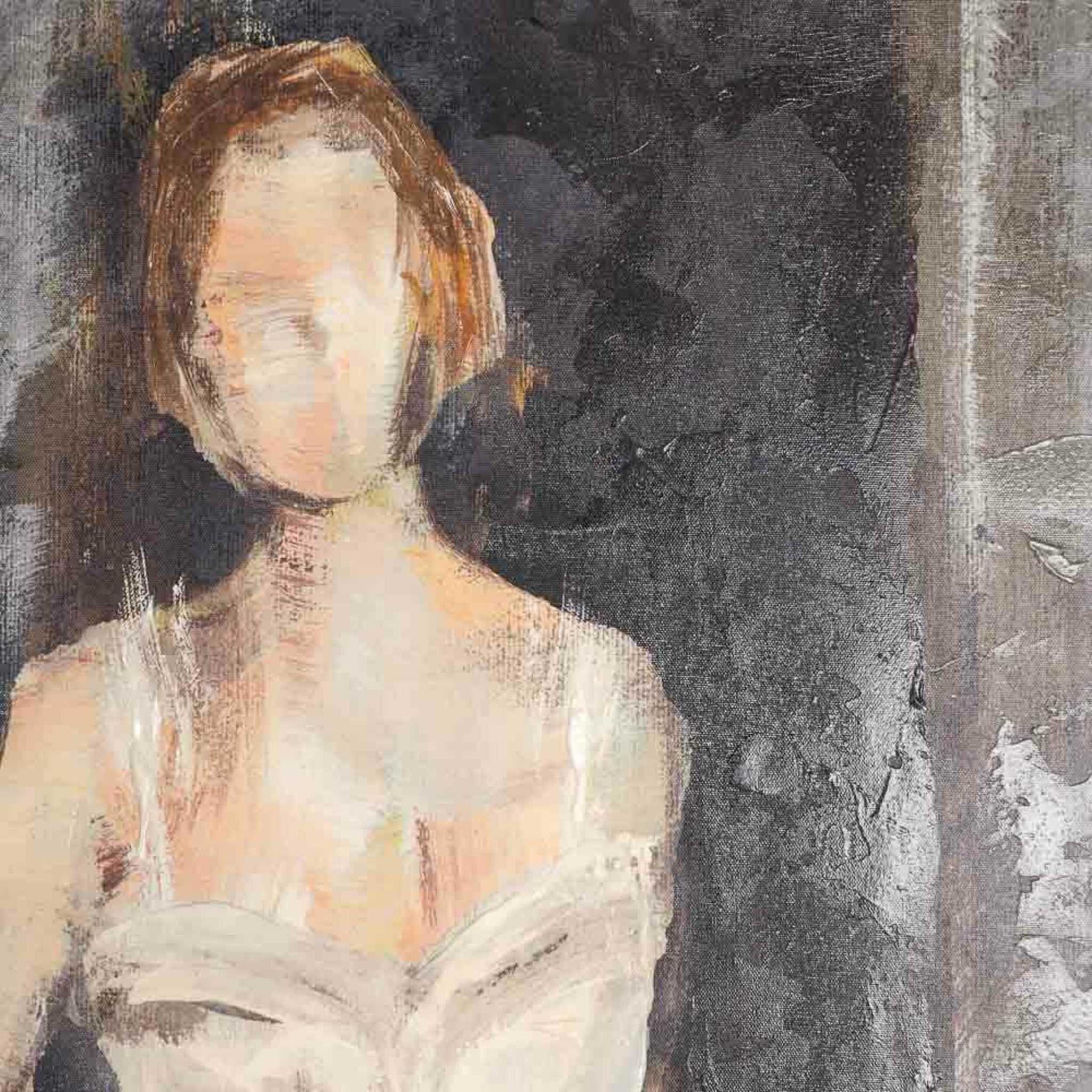 Galleries Lady In White Gold Leaf Siding Canvas Print 160x120cm