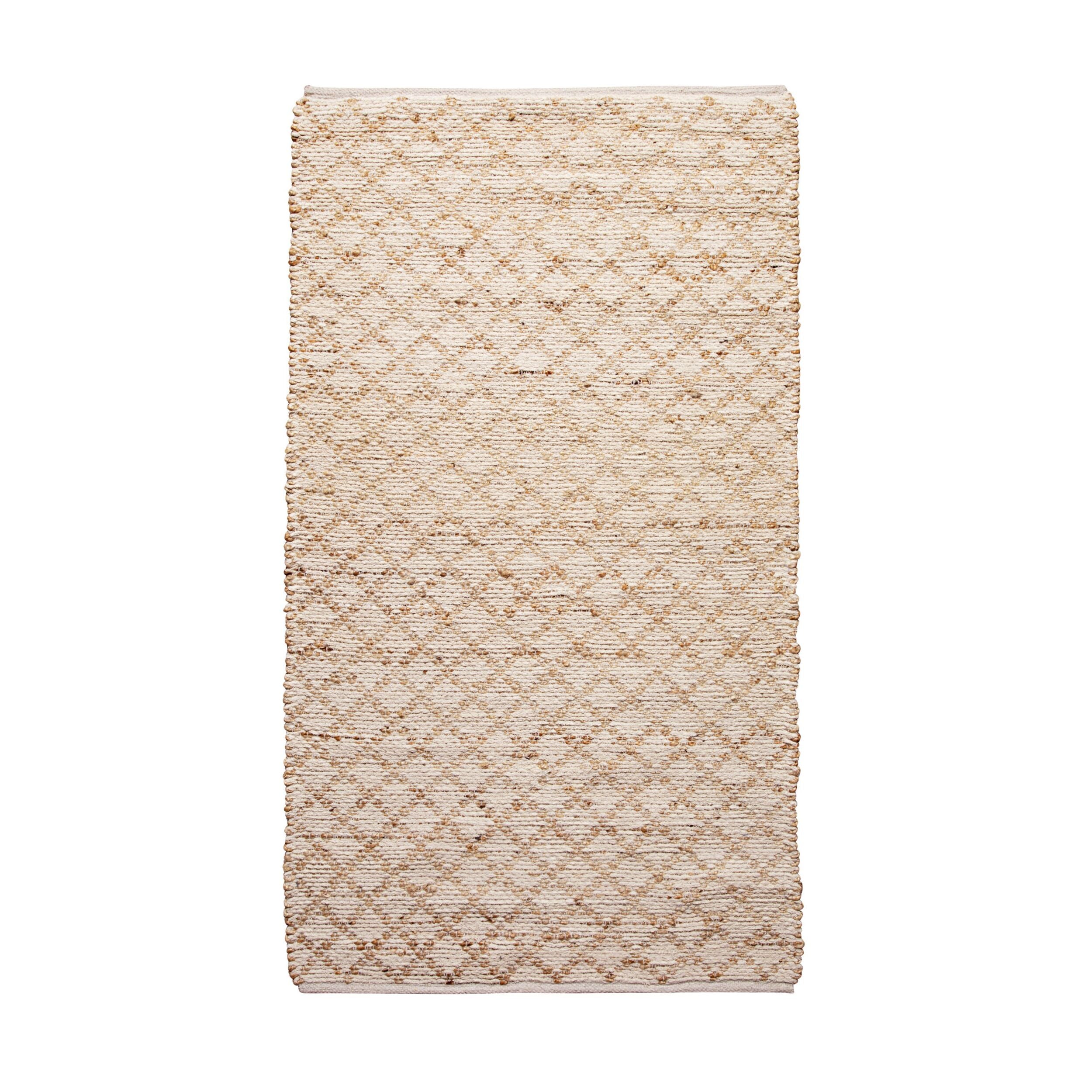 Kaya Diamond Board Chenille Woven Natural Cream Rug 150x80cm