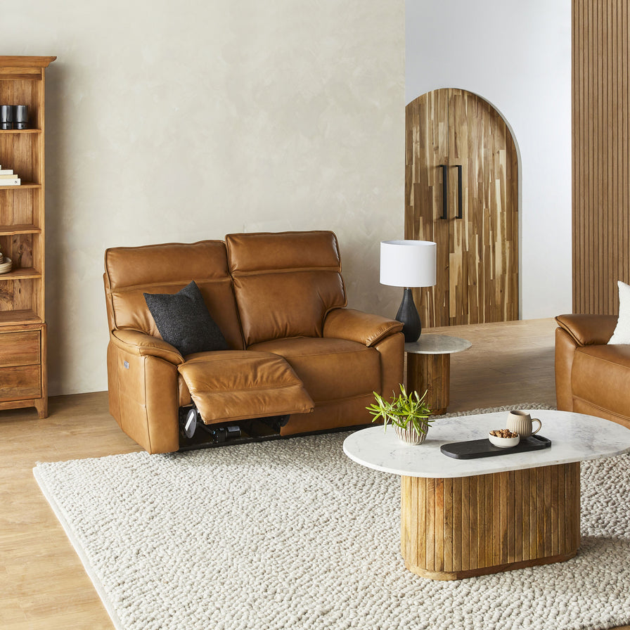 Dillon Seater Leather Recliner Sofa Dakota Light Chestnut - Main Image