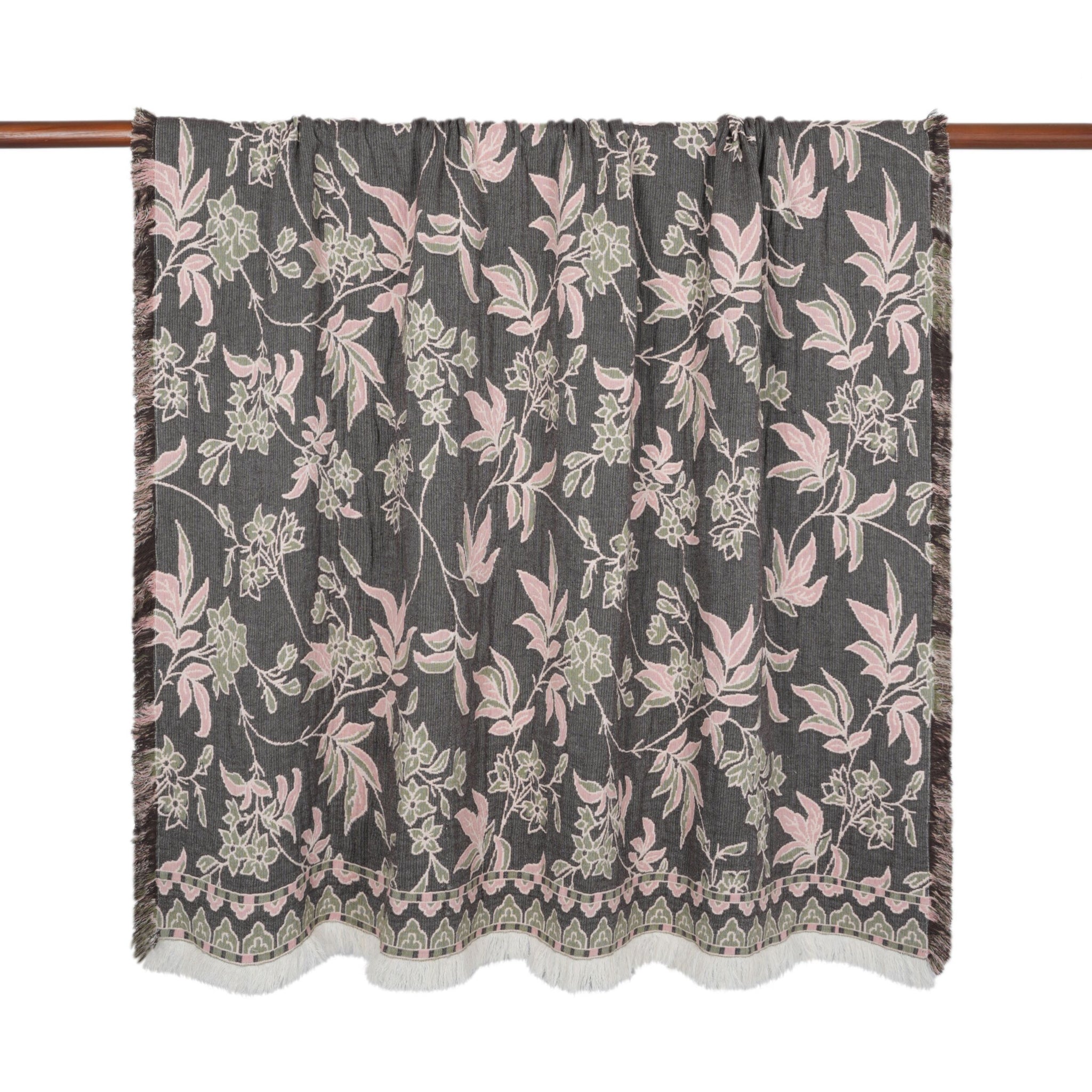 Jacquard Garden Cotton Throw 130x170cm Blossom