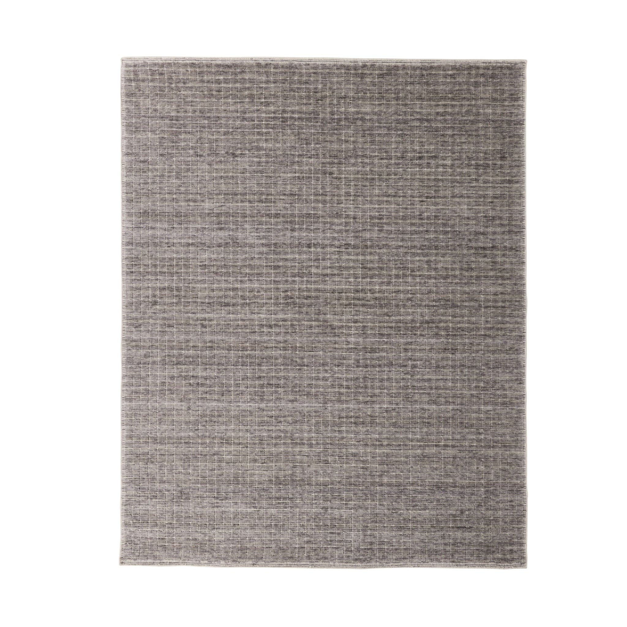 Charcoal Grid Handloom NZ Wool Rug 240x300cm