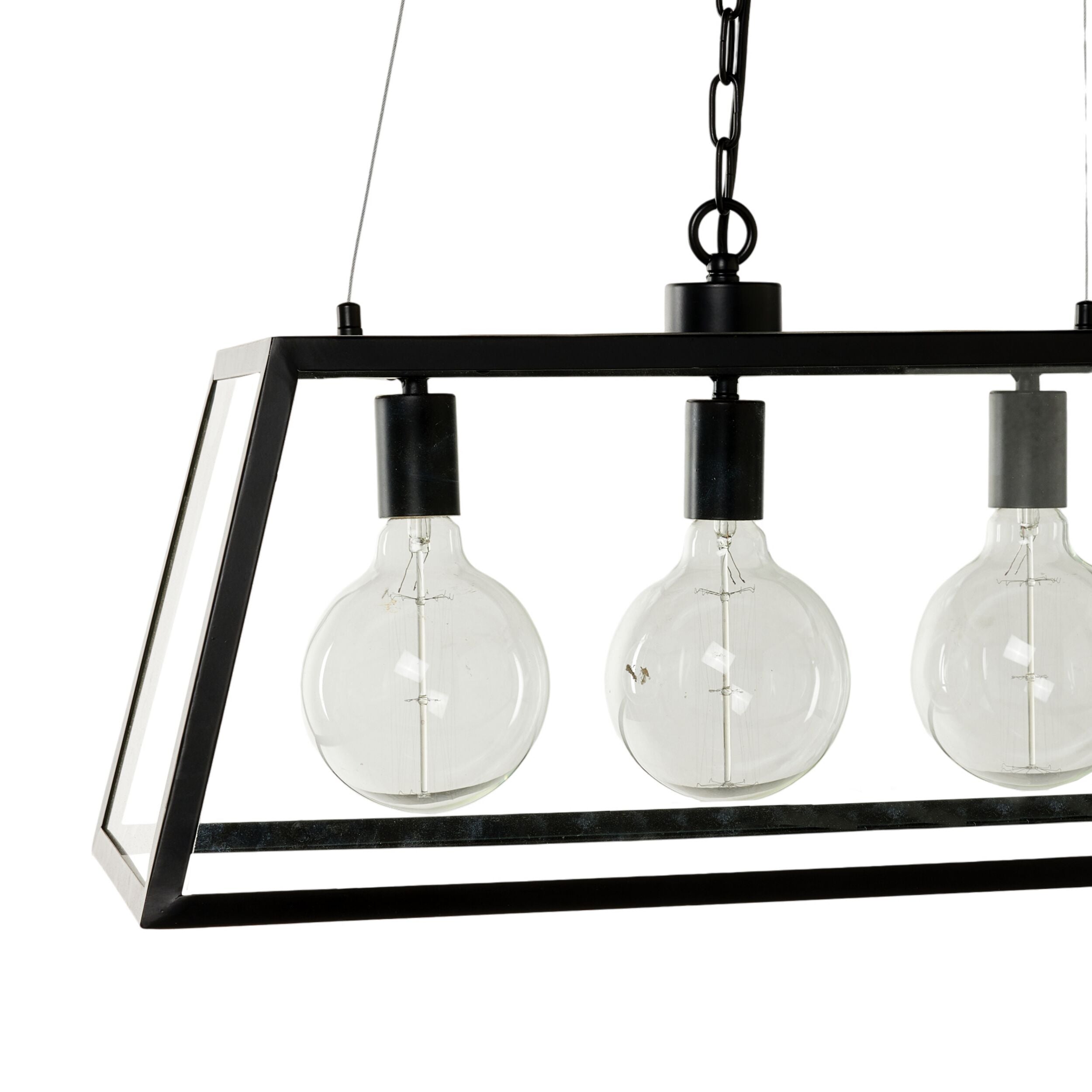 Karter 3 Light Cube Pendant Black 30x61cm