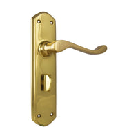 1042P Door Lever Windsor Privacy Pair Polished Brass H200xP60xW45mm