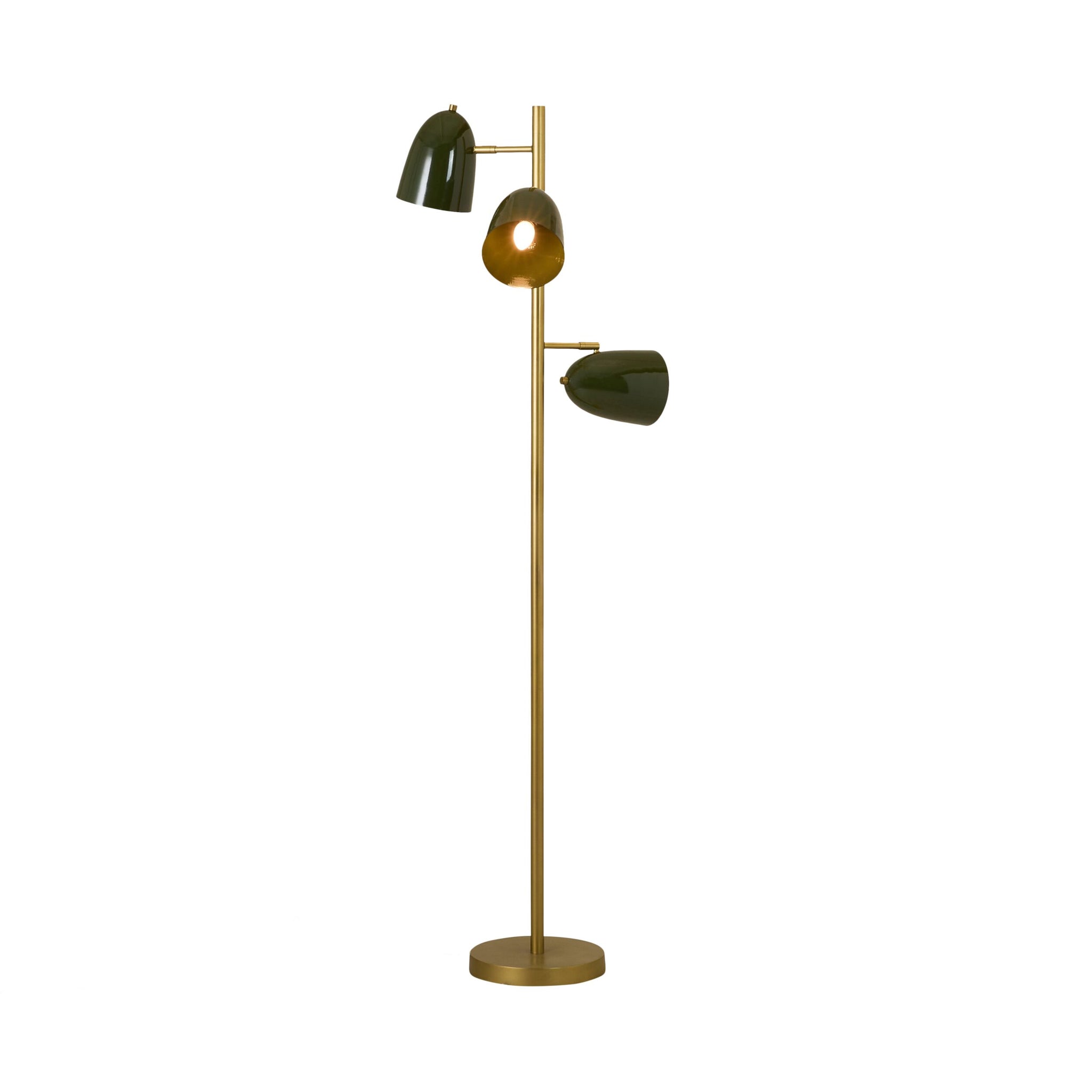 Argo Metal Floor Lamp Matte Brass/Green 158cm