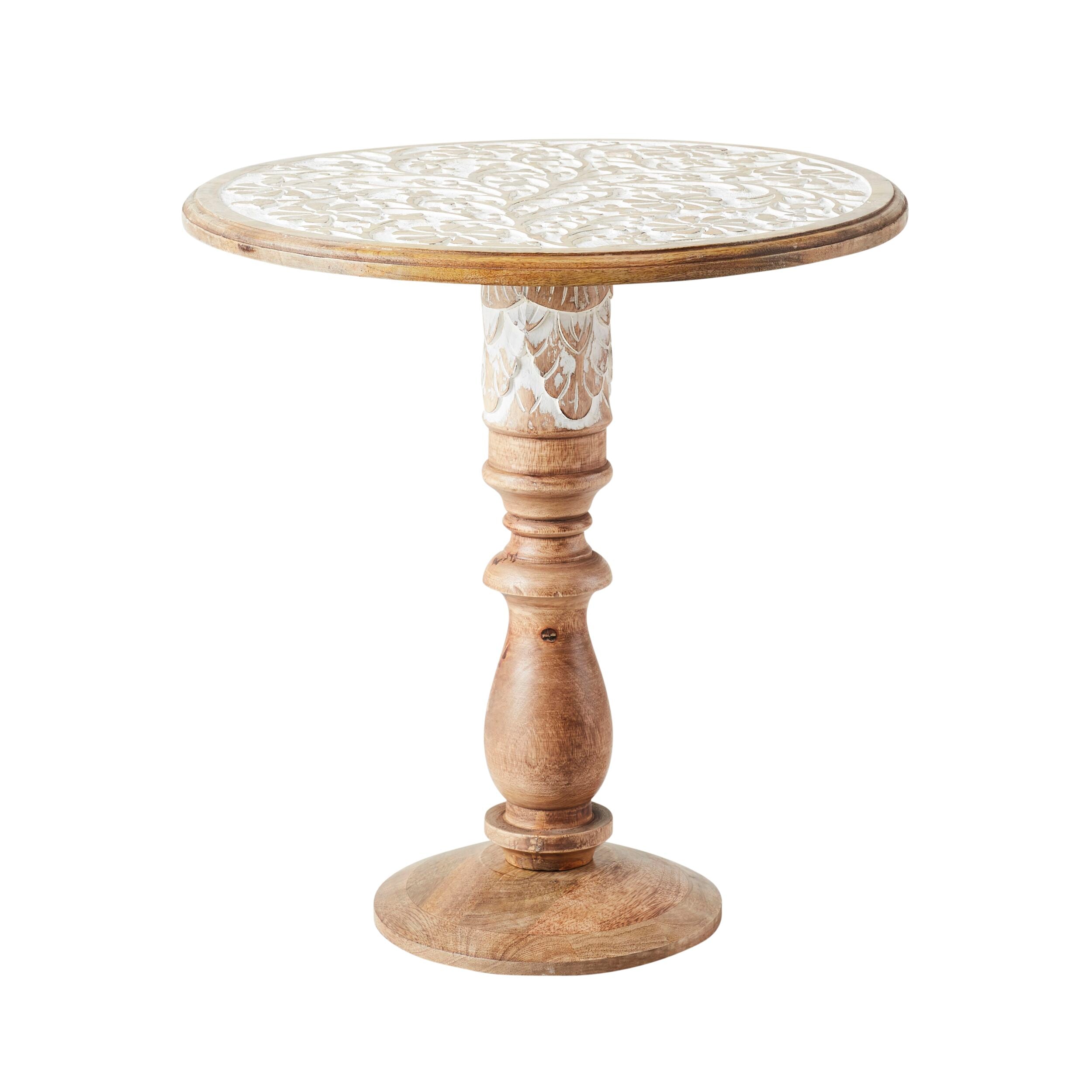 Round Carved Pedestal Table 56x53x53cm