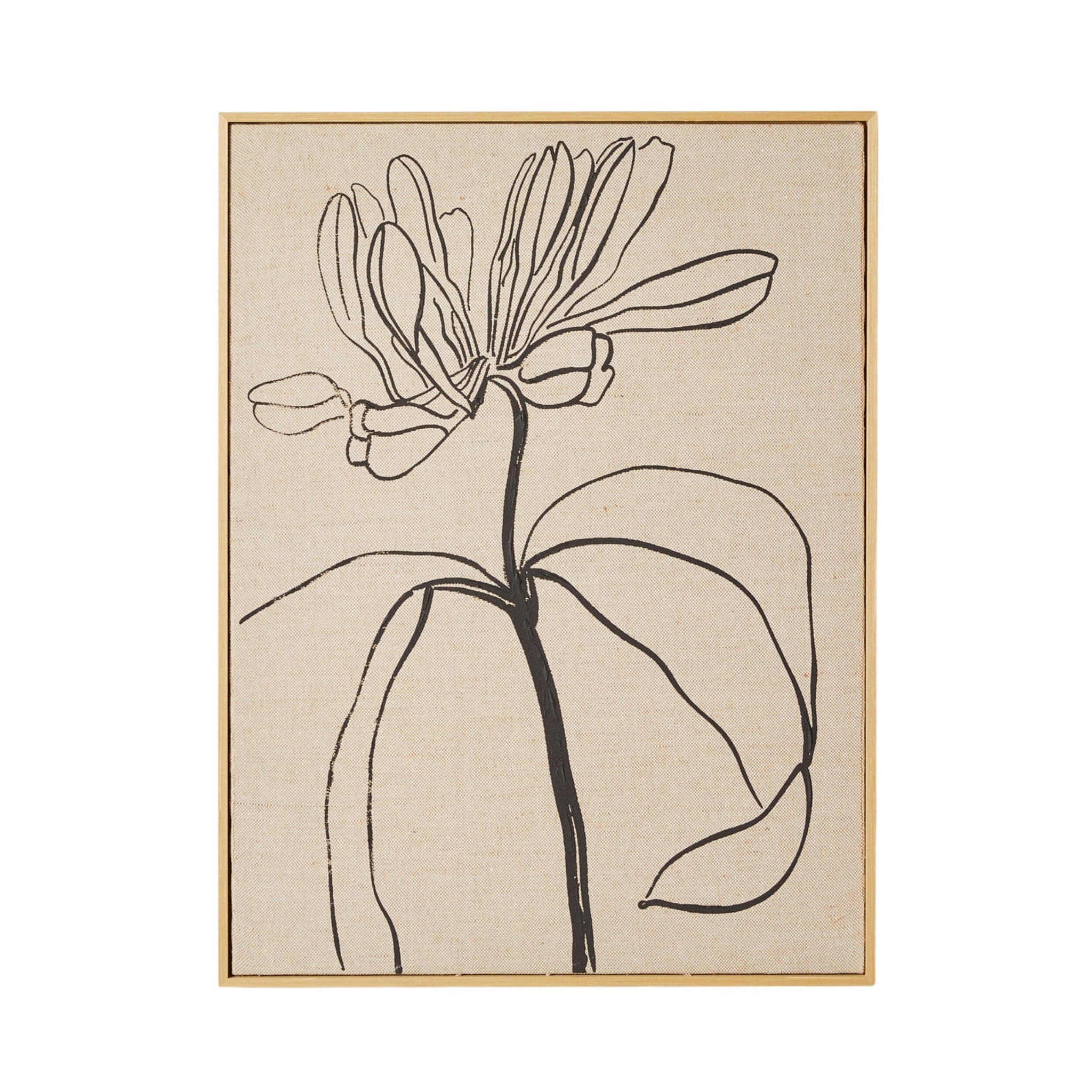 Floral Lines Duo Framed Linen Print 125x80cm