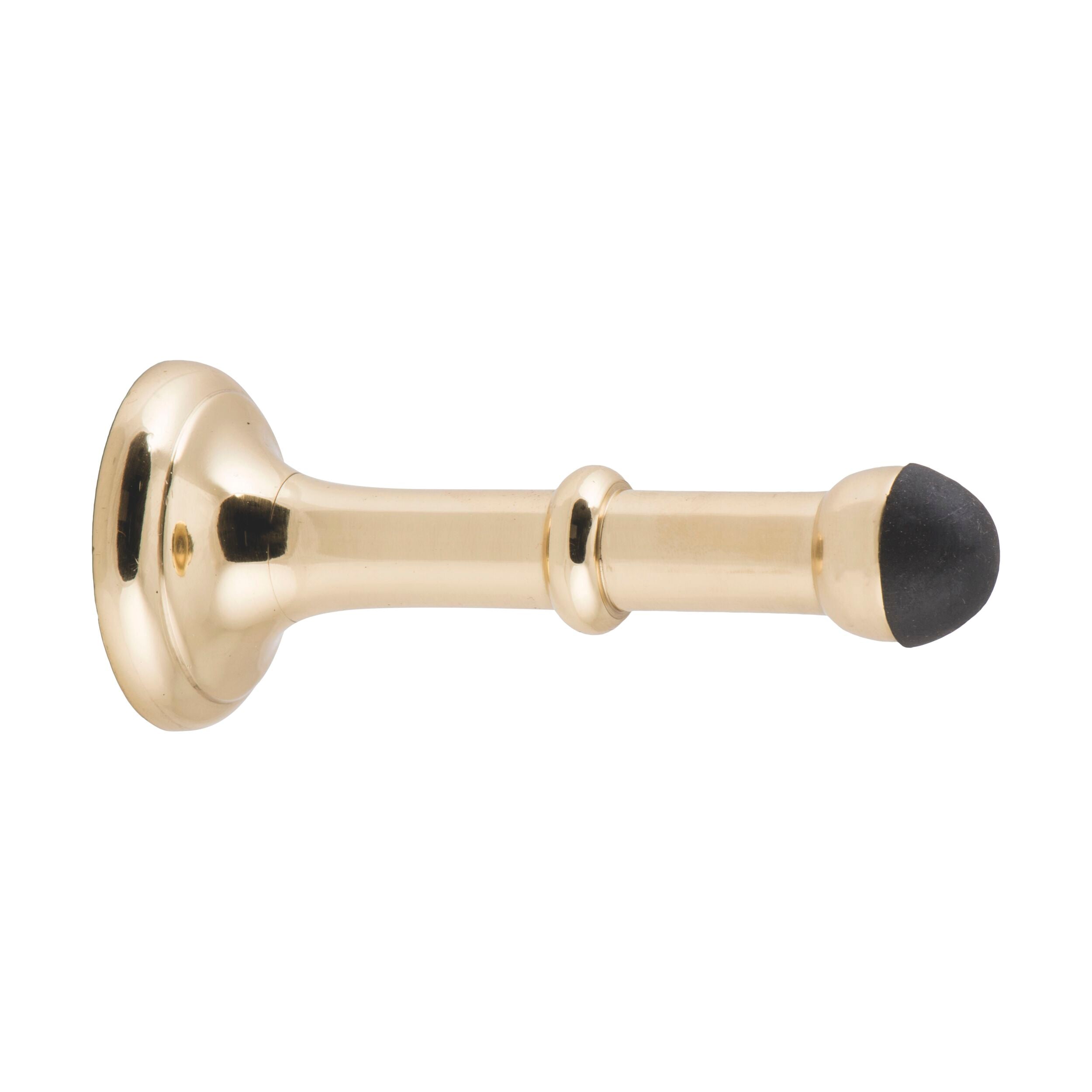 9833 Door Stop Concealed Fix Large Polished Brass D43xP100mm