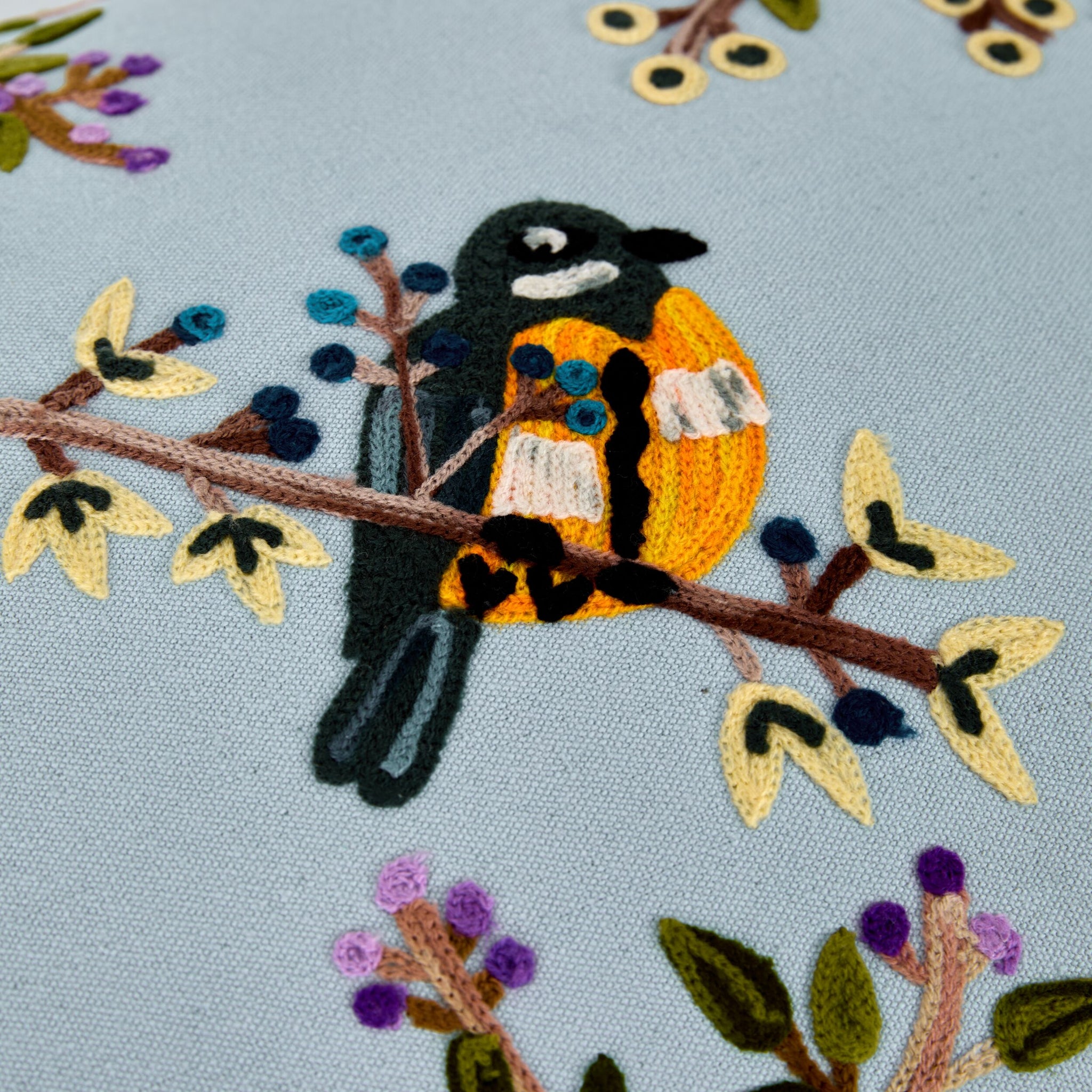 Stitch Blossom Birds Cushion 40x60cm