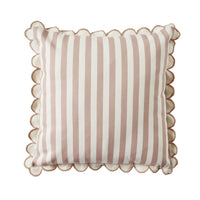 Aruba Scallop Edge Stripe Taupe Cushion 45x45