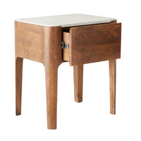 Adore Marble Top Single Drawer Bedside Table