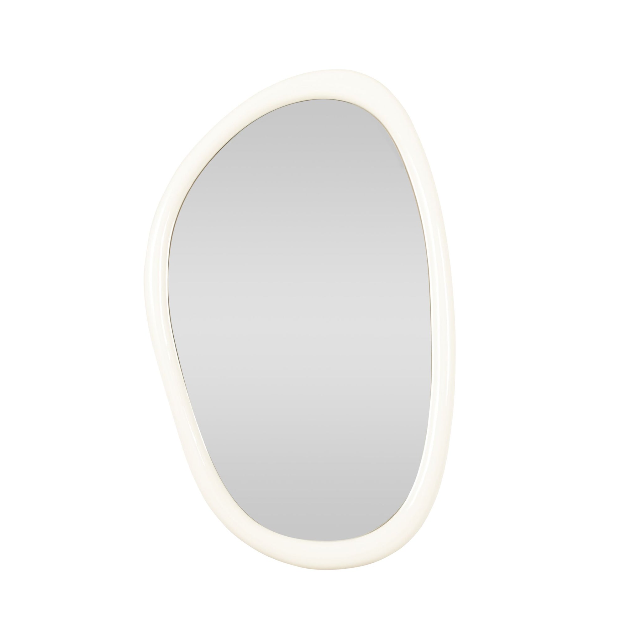 Glossy Fluid Mirror Milky White