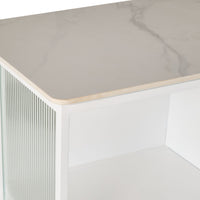 Nero Kitchen Island Bench with Drawer White 120cm