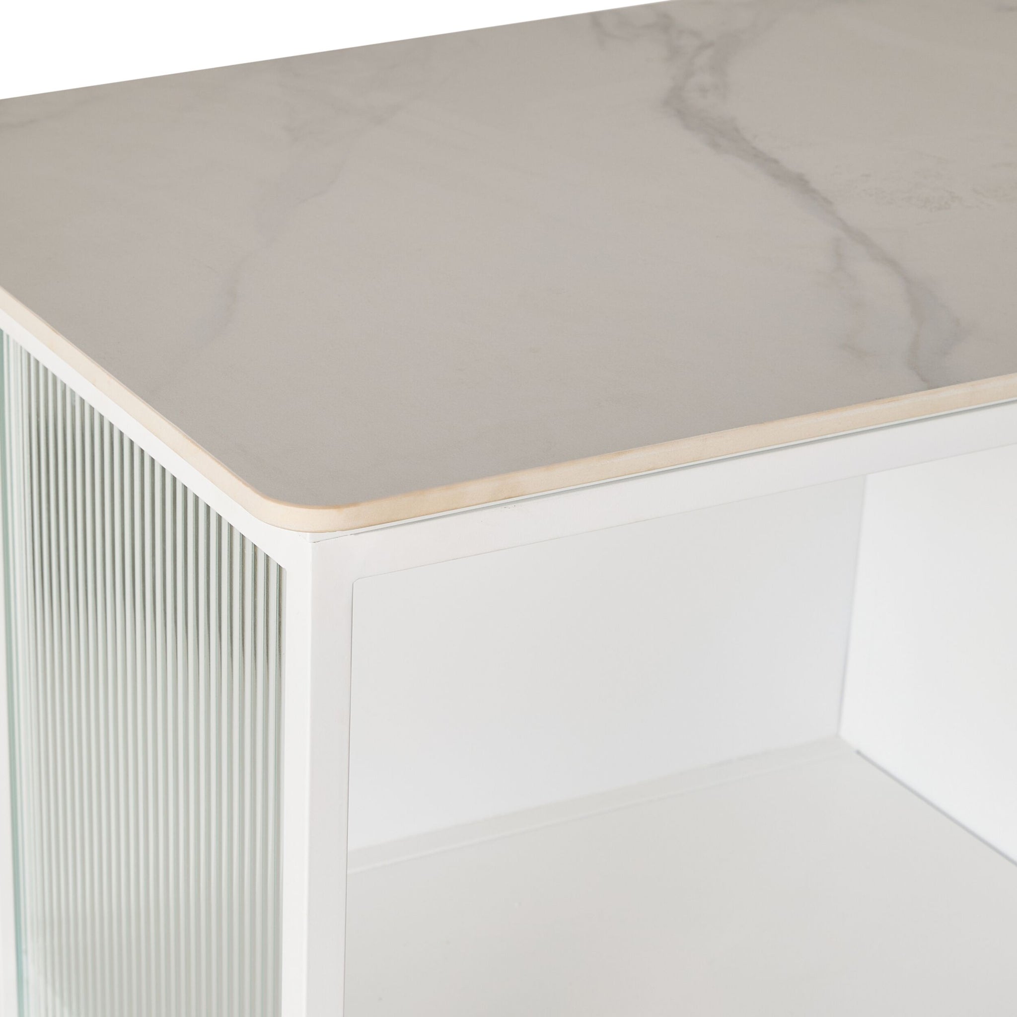 Nero Kitchen Island Bench with Drawer White 120cm