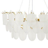 Greta Glass Leaf 11 Light Chandelier 21x75cm