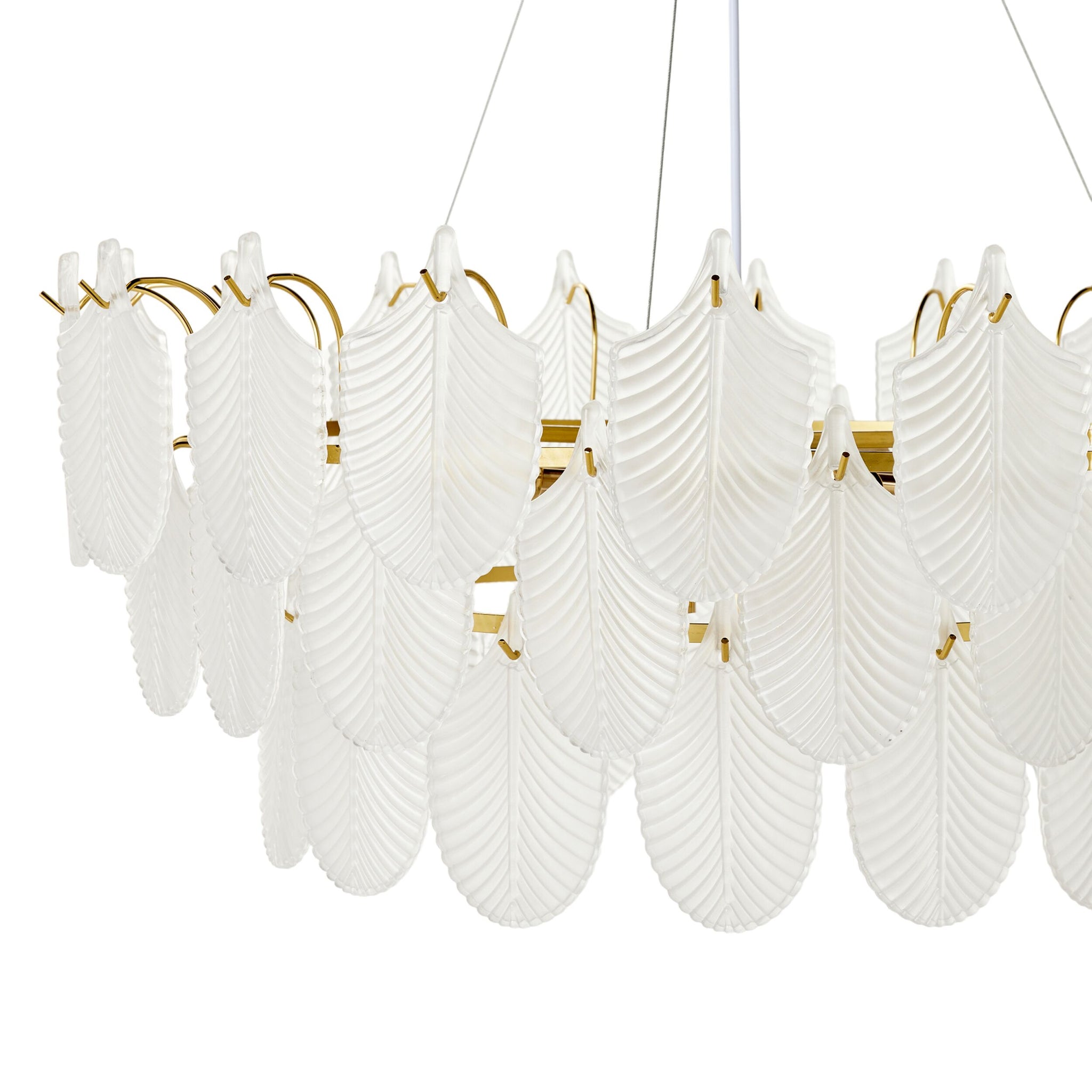 Greta Glass Leaf 11 Light Chandelier 21x75cm