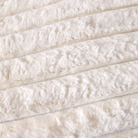 Luxe Rib Faux Fur Cushion Antique White 55x35cm