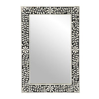 Bone Inlay Black and White Rectangular Mirror 90x60cm