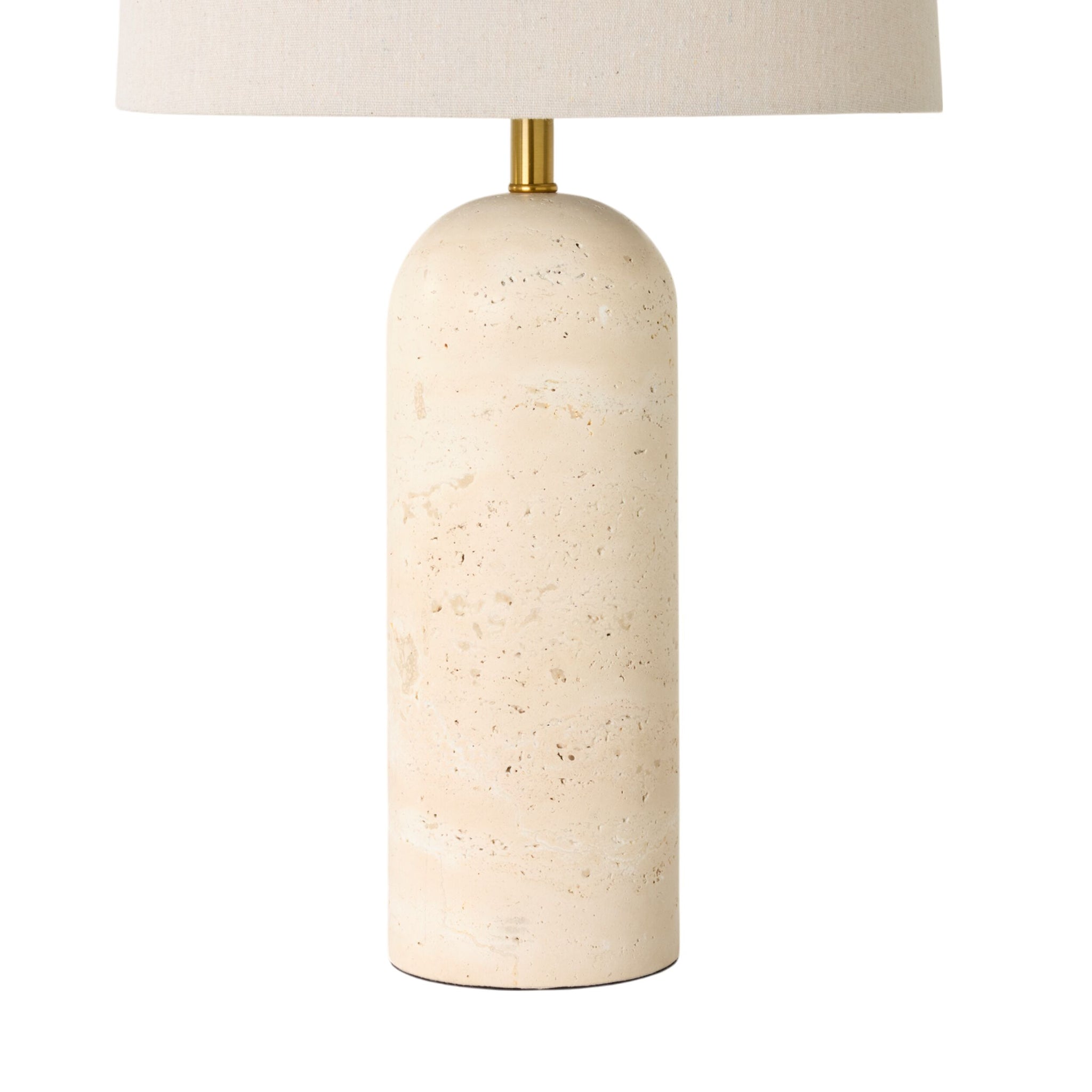Siena Round Travertine Table Lamp 61cm