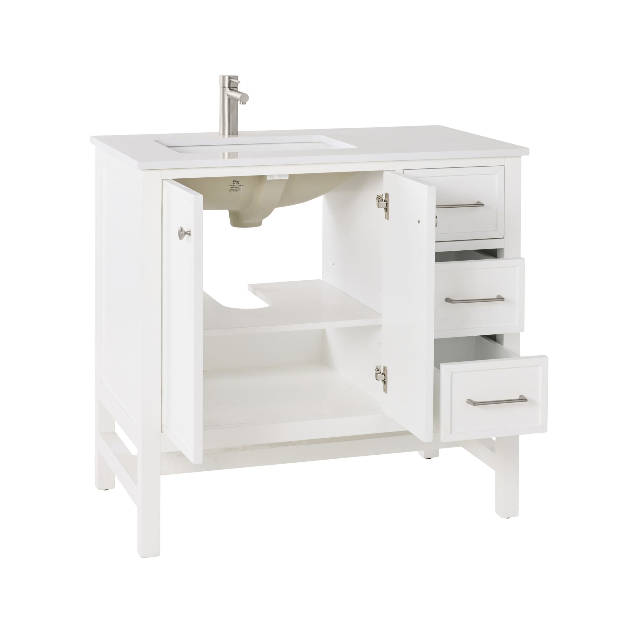 Liam Single Vanity White 940mm