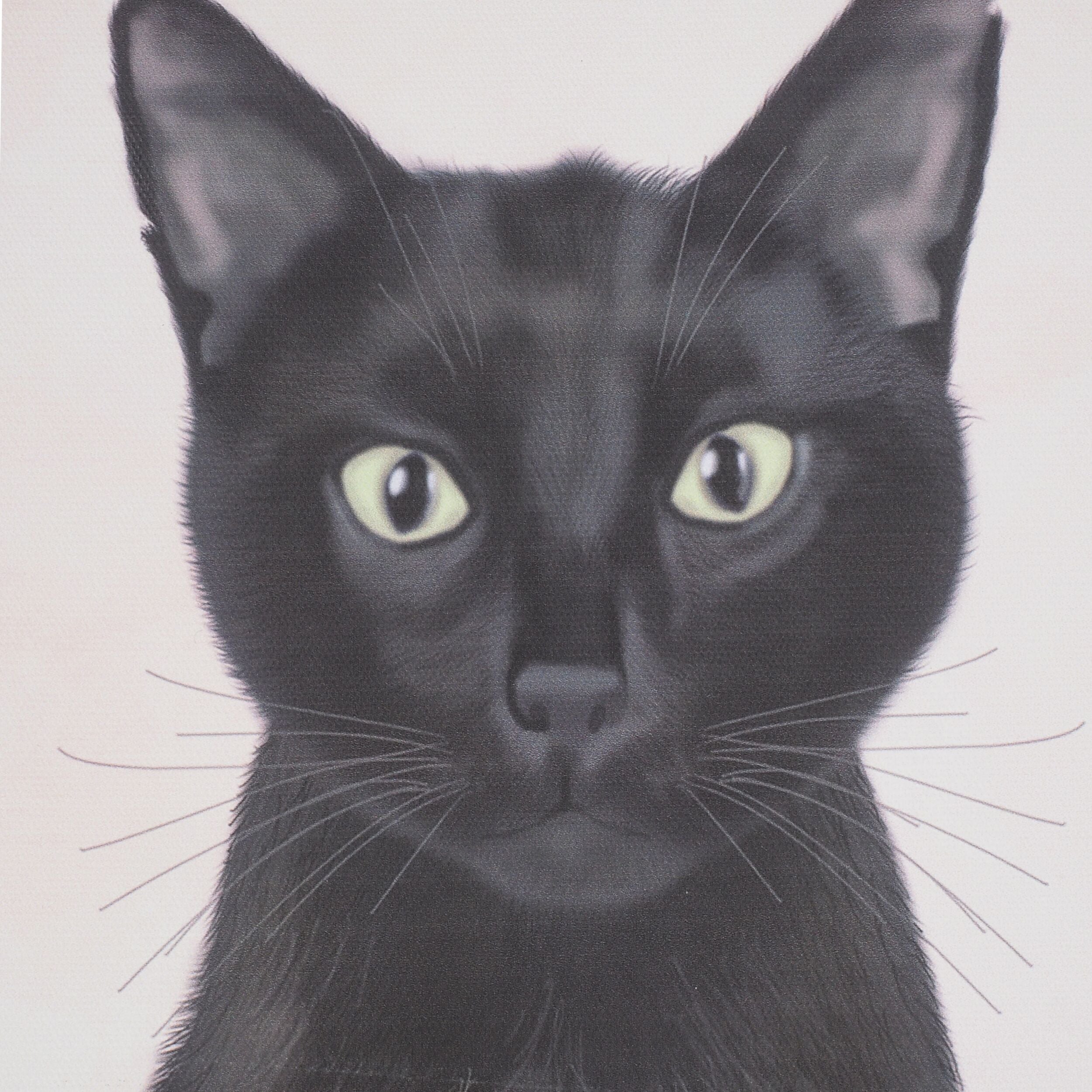 Arthouse Black Cat & Teacup Framed Print 60x40cm
