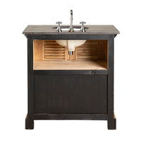 Louver 2 Door Vanity with Blue Stone Top