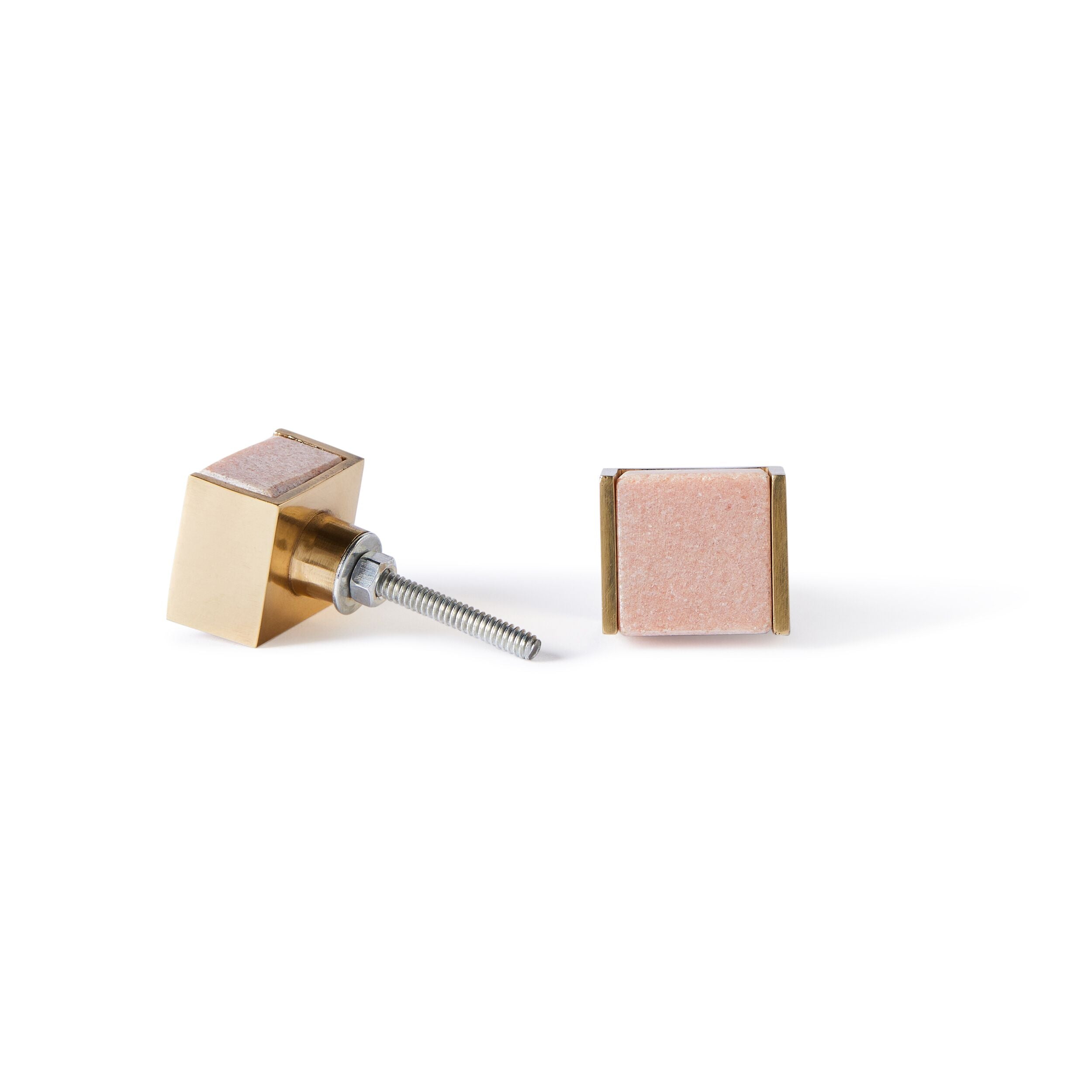 Dax Blush Cube Knob with Trim 2.9cm