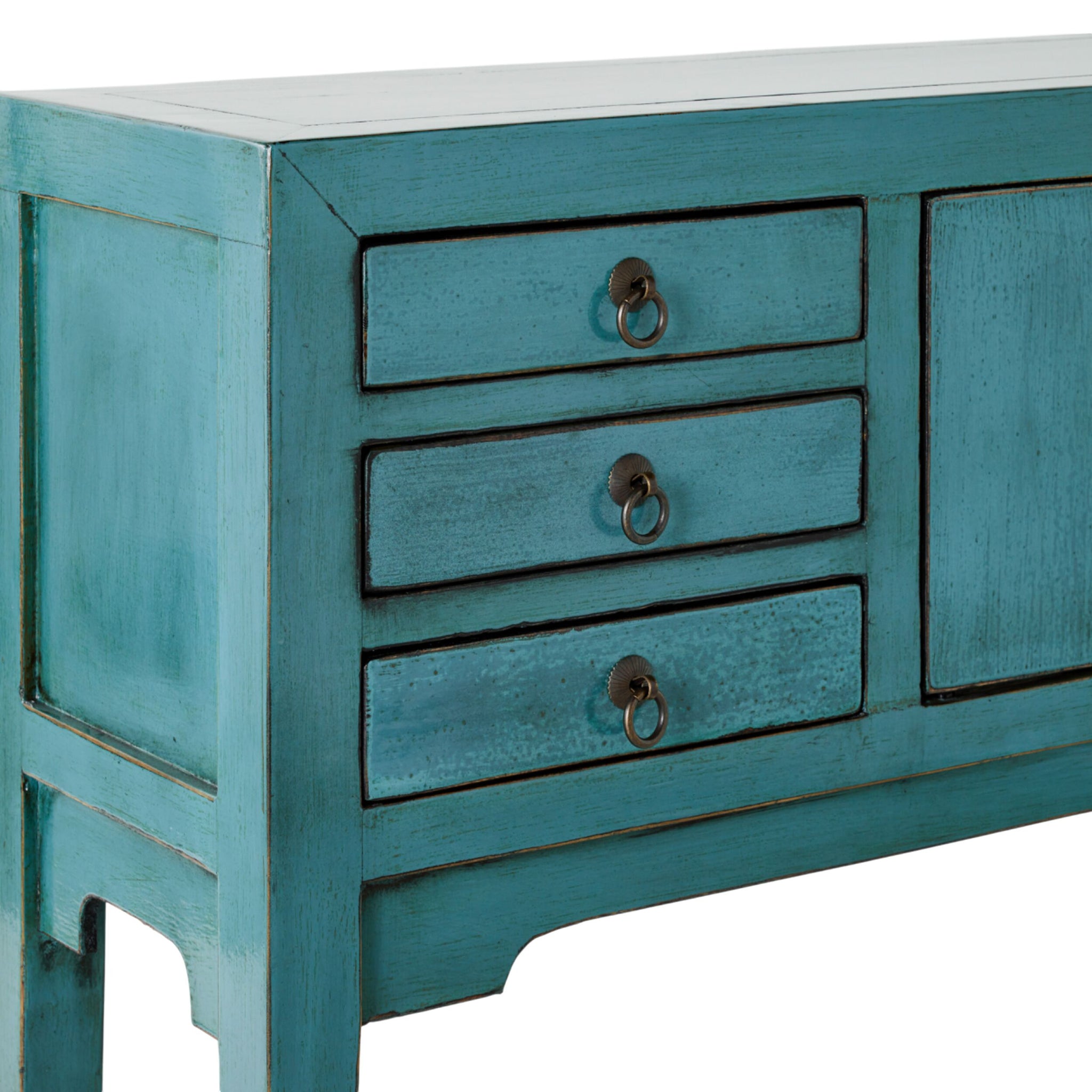 Sansha 2 Door & 6 Drawer Console Table Turquoise